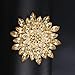 Rhinestone Large Flower Brooches Pins for Women Fashion Sparkly Crystal Sunflower Statement Brooch Unique Wedding Party Suit Dress Jewelry Accessories (Yellow)