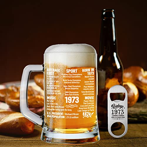 Henghere 50Th Birthday Gift For Men, Happy 50 Year Old Birthday Gifts, 50Th Birthday Present, Vintage - Fifty Birthday Decorations, Beer Mug, Beer Glass With Handle #TOP3