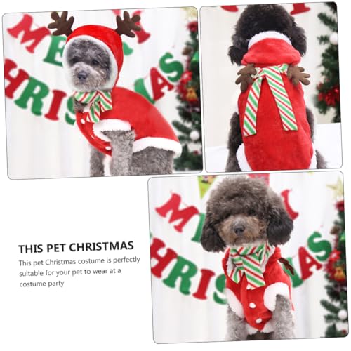Disfraz navideño para perro talla L con bufanda miniatura 4