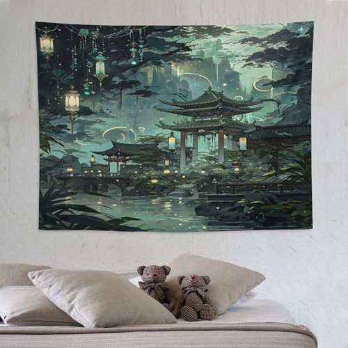 Tapisserie murale japonaise grand format 150x200cm en tissu imprime 3D