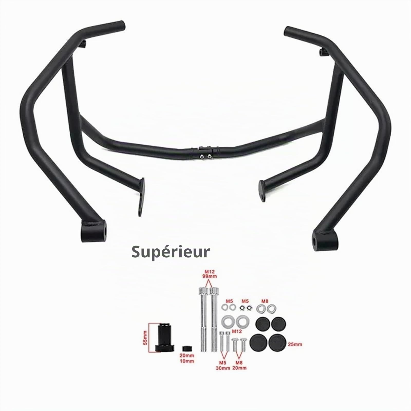 Moto Crash Bars pour BMW pour F900R pour F900XR pour F900 XR 2020 2021 2022 2023 Moto Moteur Garde Crash Réservoir Bar Pare-Chocs Carénage Cadre Protecteur Moto Autoroute Crash Bar(Black Upper)