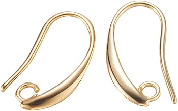 BENECREAT 30 PCS 18K Gold Plated Earrings Sheel Leverback Ear Wires with Hanging Loops for DIY Jewelry Making Crafts
