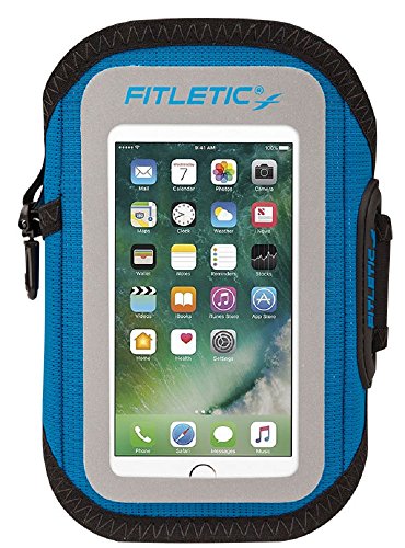 FITLETIC ランニング スマホ アームバンド 体に接する裏側は防水ネオプレーン素材 iPhone7 Plus対応 SURGE SUR-03 BLU