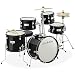 Gammon 5-Piece Junior Starter Drum Kit with Cymbals, Hardware, Sticks, & Throne - Black
