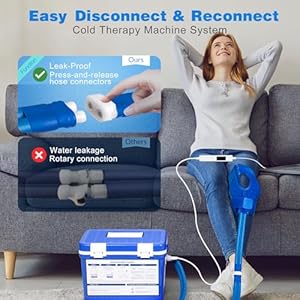 Cold therapy machine ice machine system for knee after surgery cryotherapy machine with digital timer and ajustable flow speed knee replacement recovery equipment for pain relief  urban country home decor