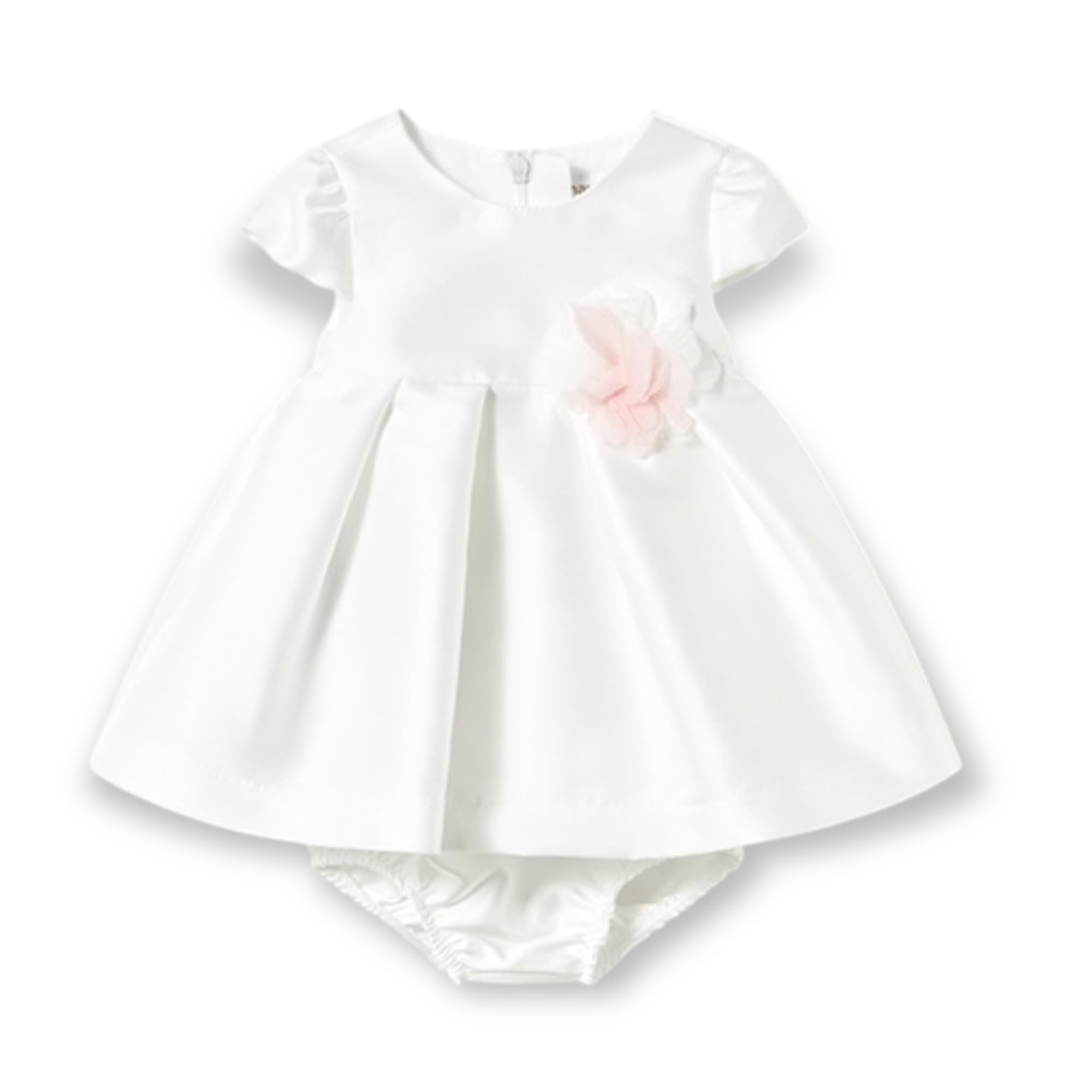 Mayoral Newborn Vestido de ceremonia con flor aplicada y bragas a juego