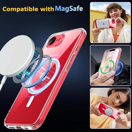 Image of REALCASE Ultra-Hybrid Back Case Cover for iPhone 16e Compatible with MagSafe | Camera Protection | Hard Crystal Clear Back | Shockproof Bumper Cover Case for iPhone 16e (PC & TPU, Transparent)