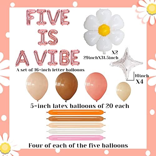 JeVenis Five is a Vibe Birthday Decoration Five is a Vibe Banner Five is a Vibe Backdrop Five is a Vibe Balloons Five is a Vibe Party Favors Five is a Vibe Banner Groovy Birthday Decoration