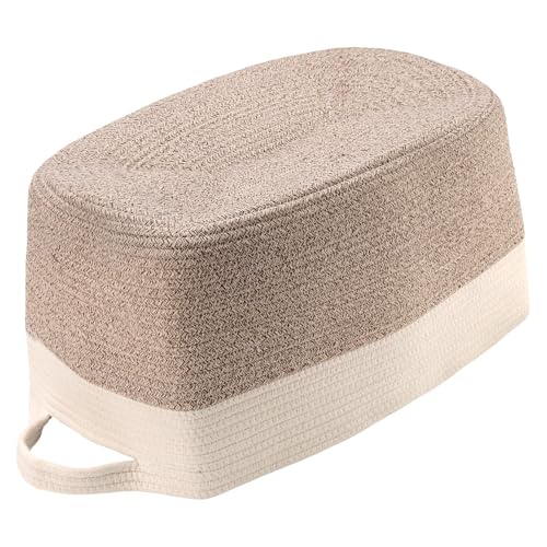 Panier de couverture pour salon en coton tressé bicolore - 5