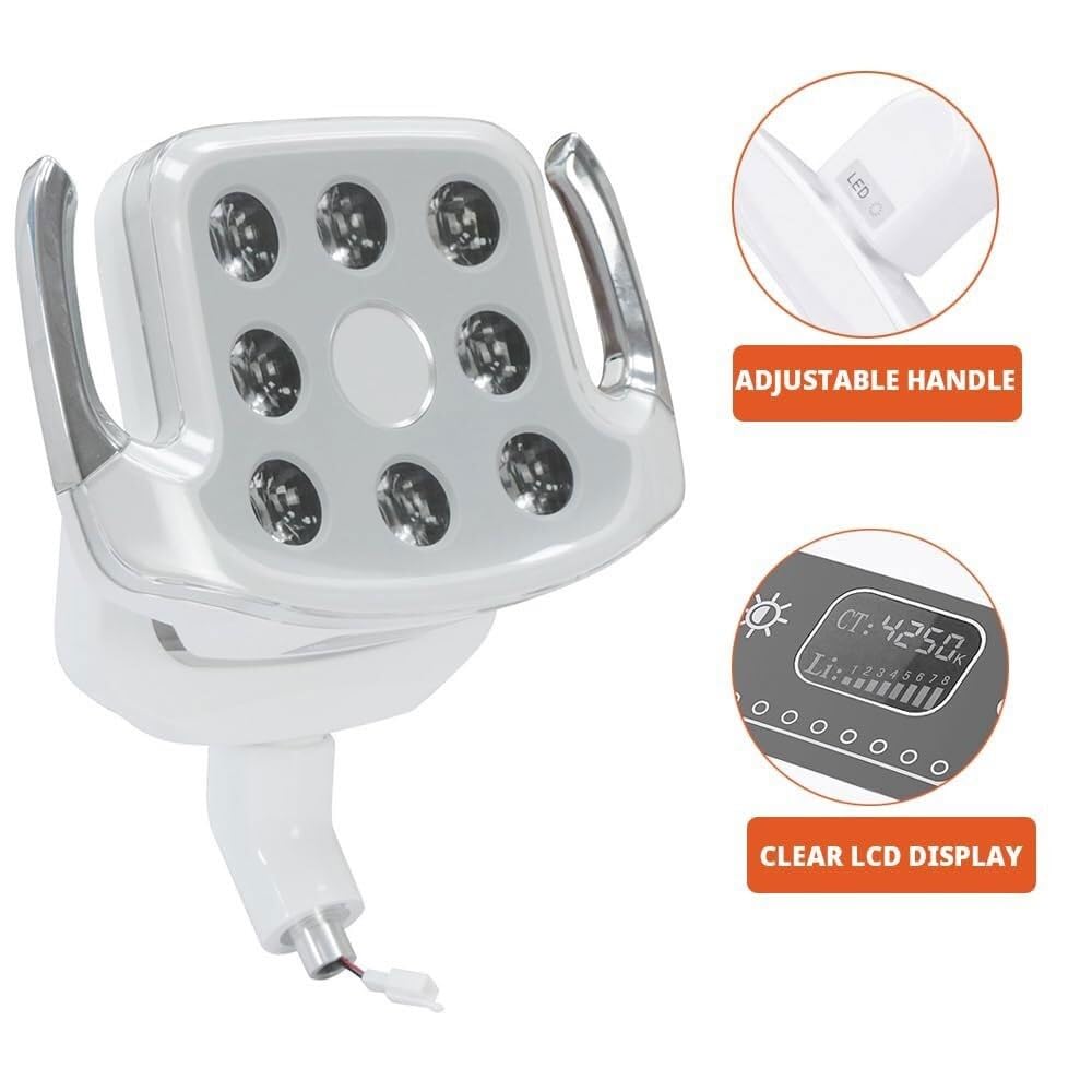 LED Lámpara Auxiliar 12W Ajustable 8 LEDs Sin Sombras Alta Claridad Con LCD