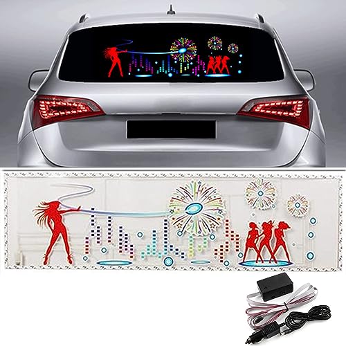 keeda Sound Music Activate Sensor Car Auto Sticker LED Light Equalizer Glow LED Light Audio Voice Rhythm Lamp (Firework, 90x25 cm)