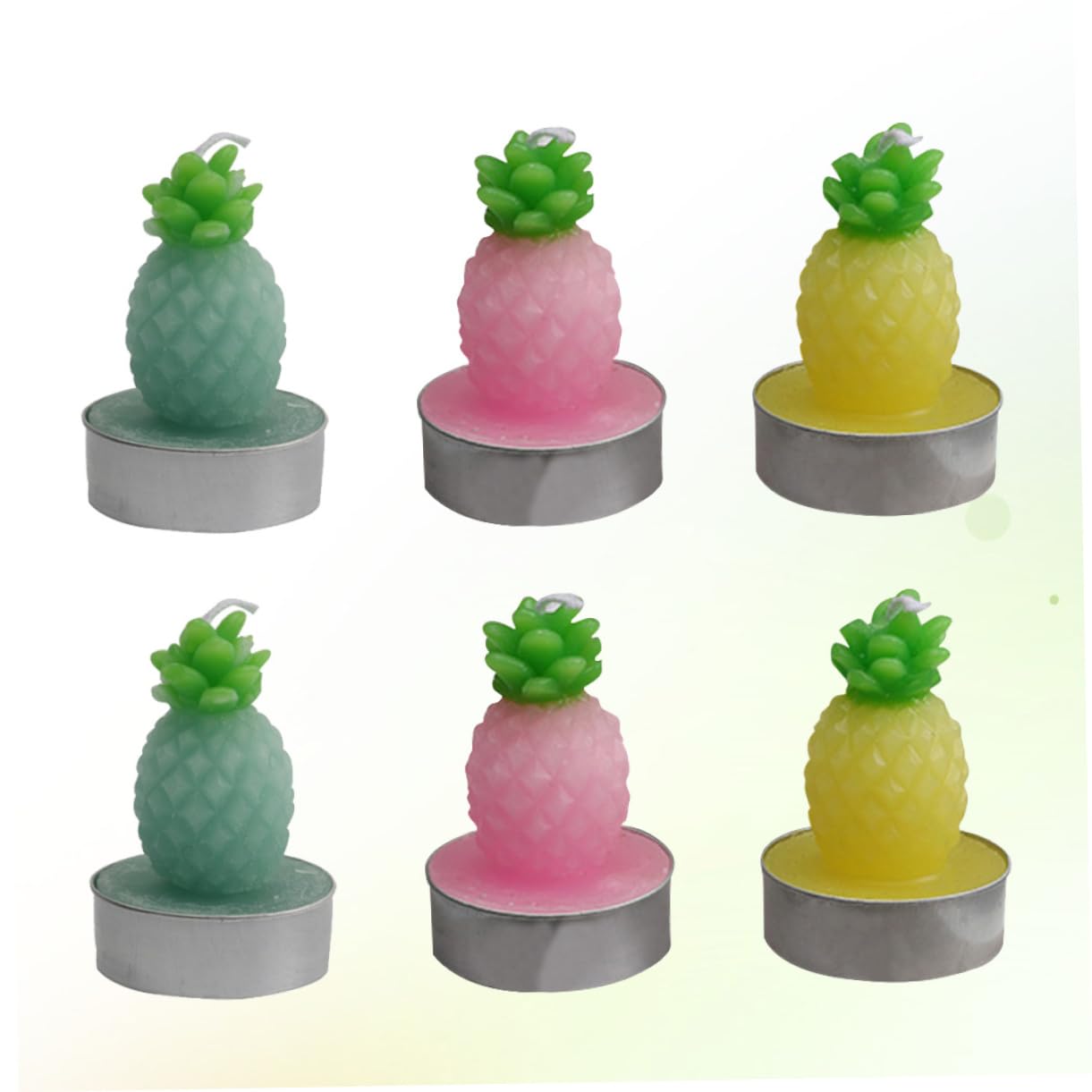 Happyyami 12Pcs Pineapple Tealight Candles Fruit Shape Plant Decor for Home Party Wedding Mixed Color Decorative Candles for Festive Atmosphere and Mood Enhancement