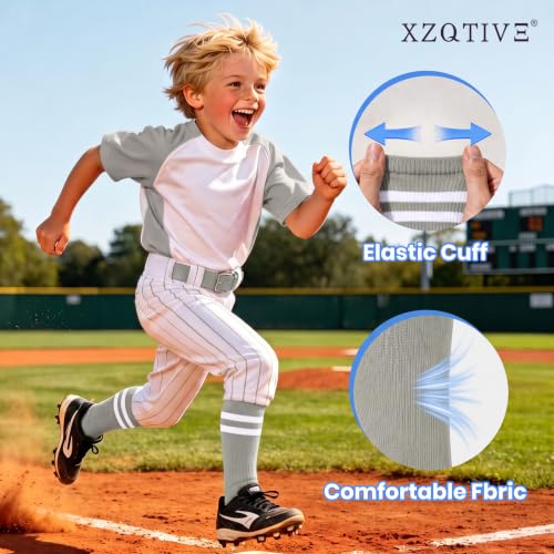 Image of XZQTIVE Baseball Softball Socks and Belt Combo Set Adjustable Softball Socks and Elastic Belt for Kids Youth Adult