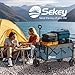 Sekey 220L Wagons Carts Foldable with Big All-Terrian Beach Wheels, Collapsible Heavy DutyWagon with Cup Holders, Extra Large Folding Wagon,Foldable Wagon for Camping, Garden, Sports.Blue&Gray