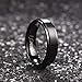 King Will 316L Stainless Steel Wedding Ring for Men Women- 6mm Width Black Wedding Band Laser I Love You Stepped Beveled Edge Style Comfort Fit Size 10