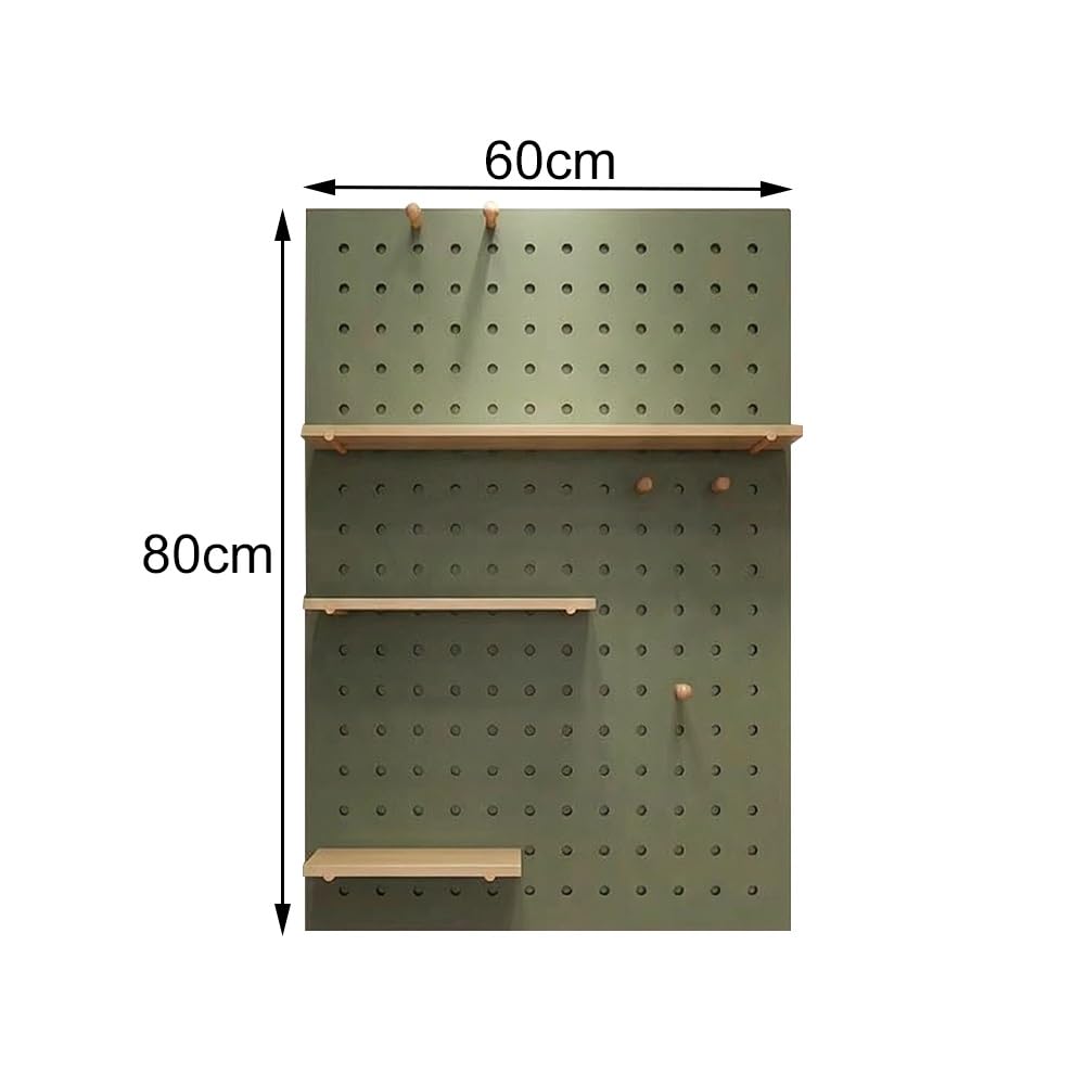 Rygcrud Rechteckige Modulare Stecktafel-Einheiten Für Die Wandaufbewahrung, 16 mm Dicke Platten Aufhängbare Stecktafel-Sets Für Zimmer, Garage, Büro, Werkstatt(Grün,31.5x23.6in)