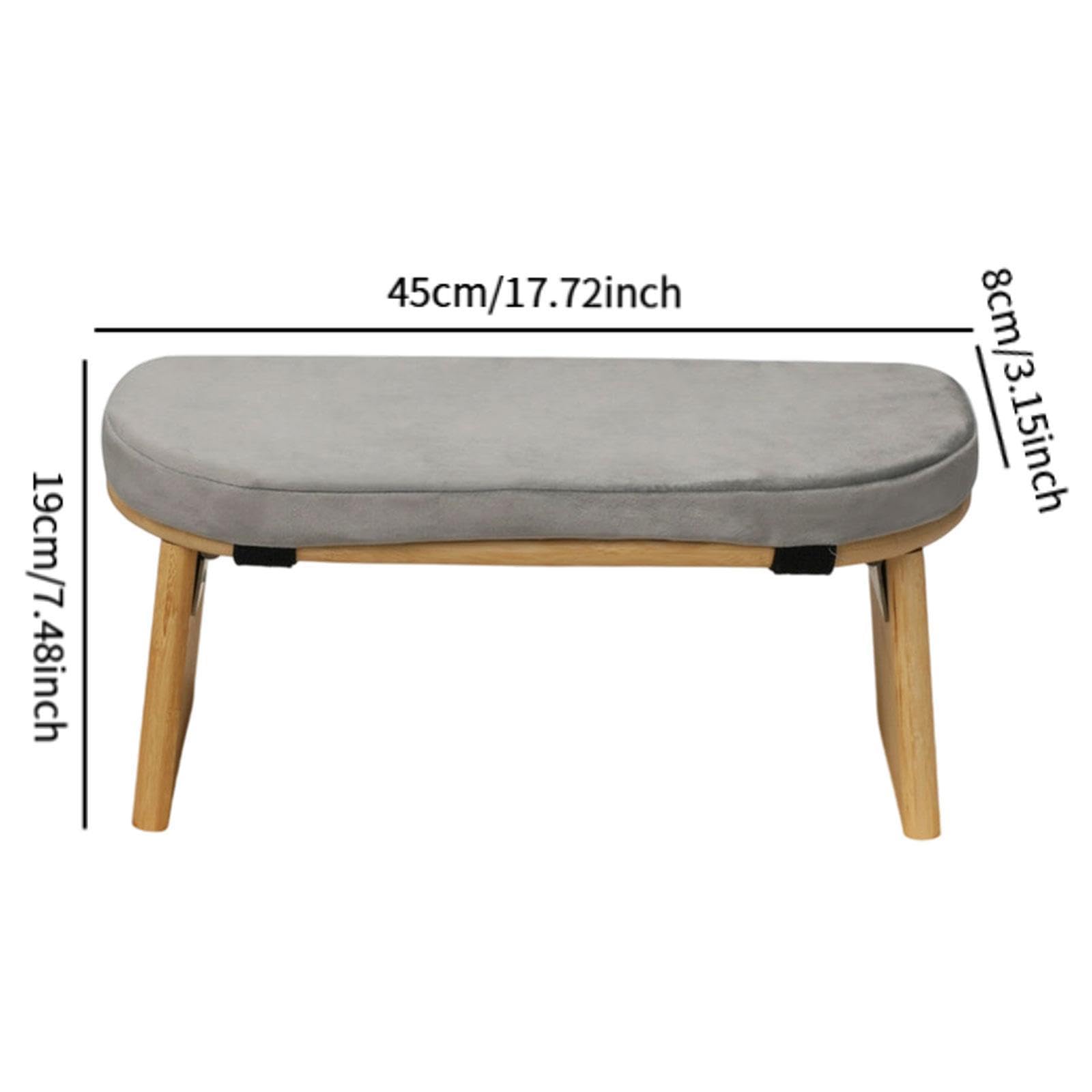 kowaku Meditation Bench Meditation Chair with Cushion Foldable Bamboo Kneeling Stool Stool for Home Office, Light Grey