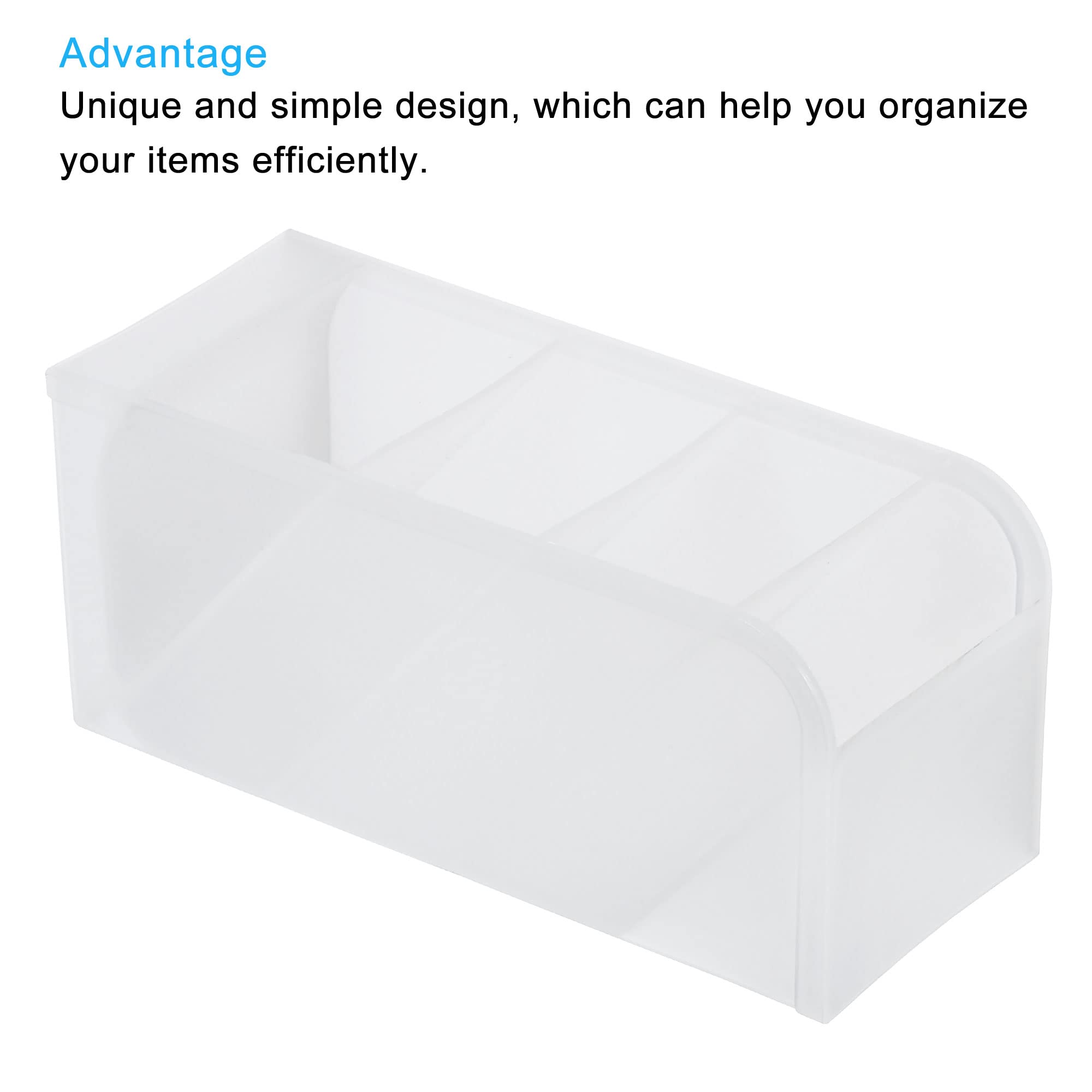 PATIKIL Portapenne Portapenne, 3pz Plastica 4 Slot Scrivania Organizer Matita Scatola Scatola per Ufficio Home Rifornimenti, Trasparente