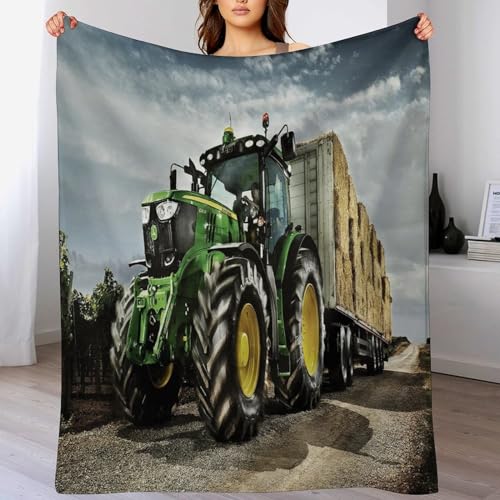 Plaid tracteur flanelle de qualité supérieure jeté de lit doux - 2