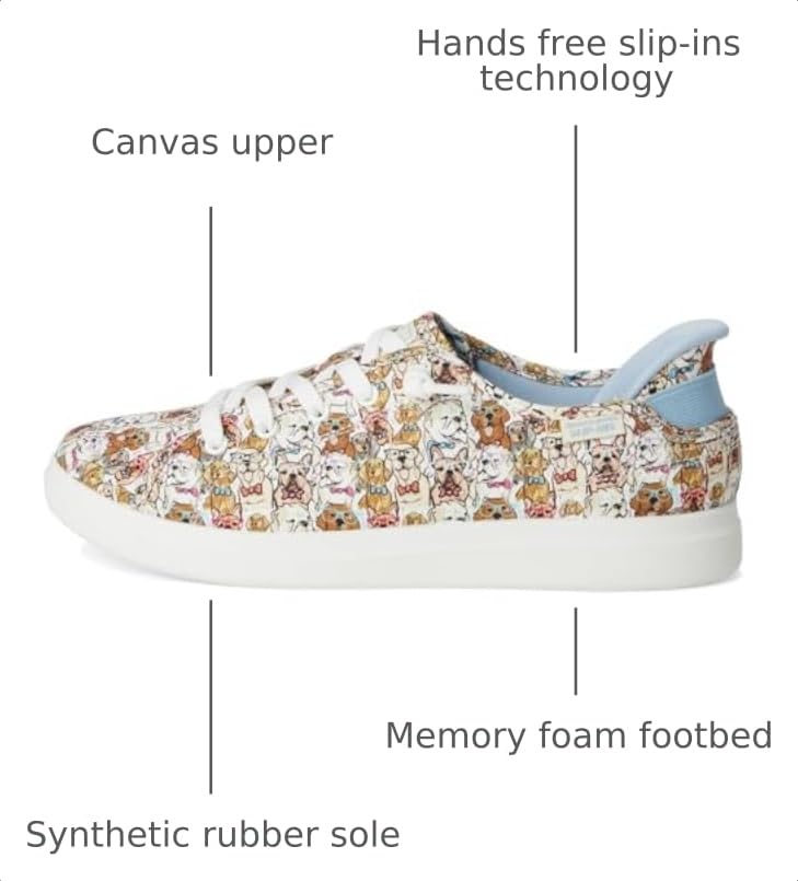 Image of Skechers Womens Bobs D'vine - Preppy Pup Hands Free Slip-ins | Casual Shoes