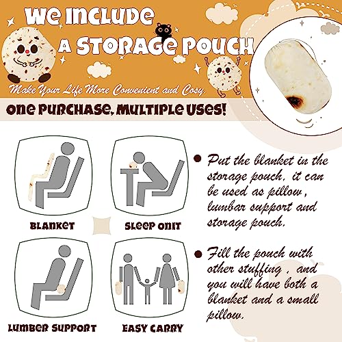 Image of Bnuitland 90 Inches Tortilla Burritos Pattern Blanket with Pouch, 300 GSM Double Sided Giant Flour Novelty Taco Funny Realistic Food Blanket for Bed Sofa, Super Soft Flannel for Adults