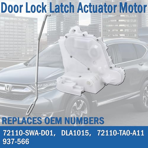 Image of Front Right Passenger Side Door Lock Latch Actuator Motor with Rod Compatible with 2007-2011 Honda CR-V CRV, Replaces 72110-SWA-D01 DLA1015 72110-TA0-A11 937-566