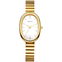 Avaner Women's Ultra-Thin Oval Watches Stainless Steel Slim Strap Small Face Ladies Elegant Dress Wrist Watches