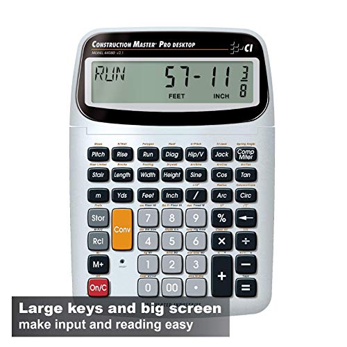 Calculated Industries 4065 Construction Master Procalculator & 44080 Construction Master Pro-Desktop Advanced Construction Math Feet-Inch-Fraction Calculator With Trig Tool #TOP6