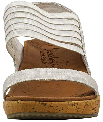 Skechers Skechers Cali Women's Beverlee Smitten Kitten Wedge Sandal, Natural, 6 M US