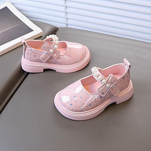 Kids Girls Mary Jane Princess Shoes Glitter Star Low Heel Pearl Strap Sandals Wedding Pageant Birthday Party Shoes4