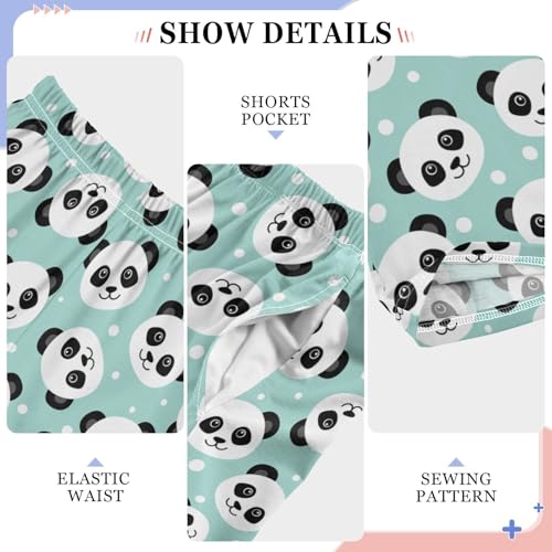 ZZXXB Panda Snow Boys Long Pants Soft Trousers Elastic Waist Kids Lounge Bottoms with Pockets S-XL4