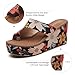 Tilocow Wedge Bunion Sandals for Women Platform Slipper High Heel Wedge Flip-Flop Light Weight Ladies Floral Shoes Size 7