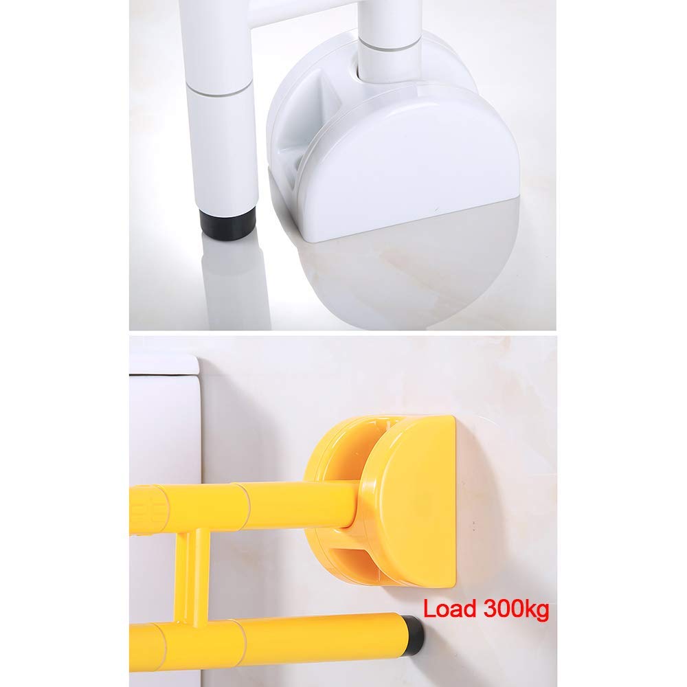 Reposabrazos de pasamanos Plegables para Inodoro, riel de Seguridad de Soporte de baño para Ancianos discapacitados bariátricos, Asistente de Ducha, Amarillo, 60 cm