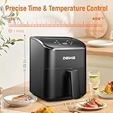 DEIME Air Fryer 3 Qt, Small Airfryer Digital Space Saving Compact, Bake, Reheat, Roasts for Quick Easy Meals, Mini Compact & Quiet, Nonstick & Dishwasher Safe Basket (Black)