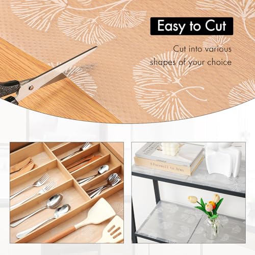 Image of Cooyes Shelf Liner, Non Adhesive Drawer and Cabinet Liner, EVA Washable Oil-Proof Shelf Paper for Kitchen Cabinets, Refrigerator, Storage, Desks with Modern Pattern