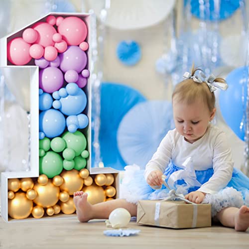 image for Znknthr 4ft Mosaic Numbers for Balloons, 1.2m Giant Marquee Number, Mo