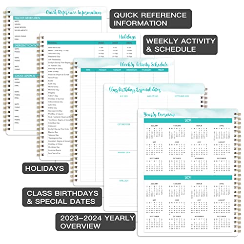 Teacher Planner 2023-2024 - Weekly & Monthly Lesson Plan Book, July 2023 - June 2024, 8" X 10", Academic Planner With Twin-Wire Binding For Teachers - Apple #TOP4
