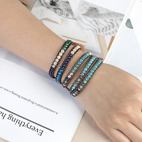 KELITCH Bracciali di Perline di Cuore Turchese