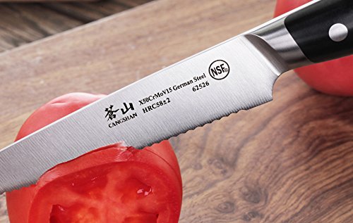 Cangshan Z Series 62526 German Steel Forged Serrated Utility Knife, 5-Inch #TOP1