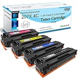 4 Coloris Compatible Cartouche de Toner 207X W2210X (207A W2210A) pour HP Color Laserjet M255dw M255nw MFP M282nw M283fdw M283fdn Imprimante 3150 & 2450 Pages Aseker W2211X W2213X W2212X (sans Puce)