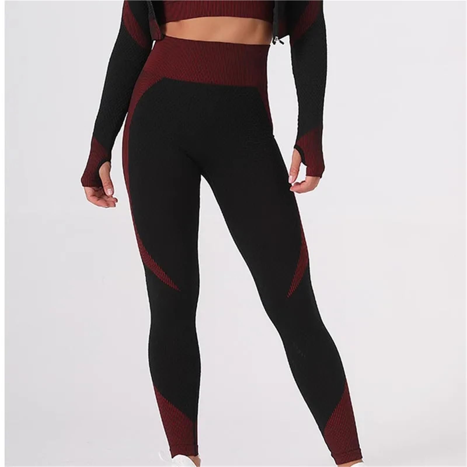 Set da yoga da donna Set da yoga estivo donna Completo sportivo e fitness senza cuciture tre pezzi attillato con chiusura in vita ad asciugatura rapida