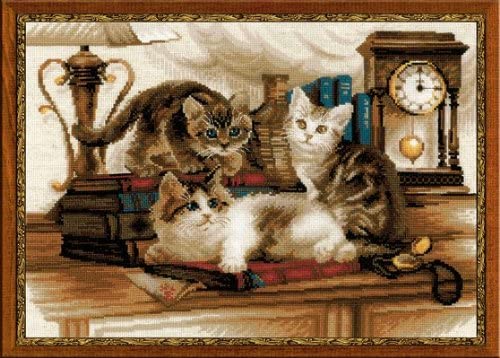 Riolis 1247 - Furry Friends - Counted Cross Stitch Kit 15.75" X11.75" Zweigart 14Ct. Flaxen Aida 20 Colors #TOP5