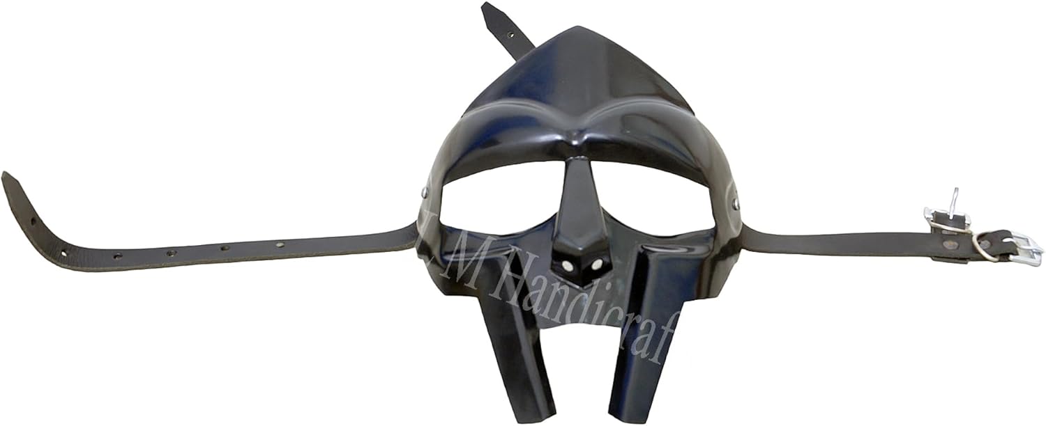 Mf Doom Mask Roman Gladiator Helmet Face Mask MF Doom Medieval Viking MASK Roman Gladiator Black - Image 8