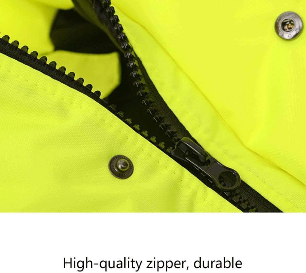 Chalecos Reflectantes de Alta Visibilidad, Tamaños múltiples del Amarillo Fluorescente Chaleco reflexivo Caliente Impermeable(XL)