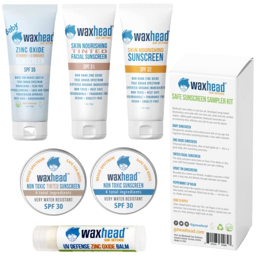 Waxhead Coral Reef Safe Sunscreen Travel Size Sunscreen, Beach Vacation Must Haves, Zinc Oxide Sunscreen, Biodegradable Sunscreen, Cruise Accessories, Kids Sunscreen