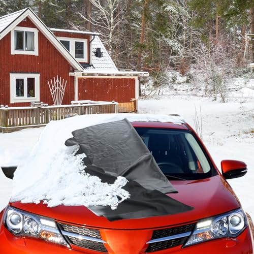 Image of All Weather Windshield Cover for Ice and Snow with Side Window and Rearview Mirror Covers,Compatible with Toyota 600D Oxford Fabric Waterproof Frost Guard Protection Cover for RAV4 2013-2018
