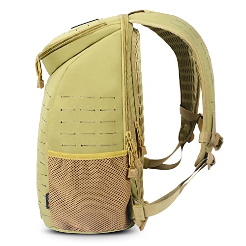 Leisontac Military Tactical Backpack, 500D Lightweight Nylon Backpack, Laser Cut Molle Assault Pack, 26L Waterproof Runksack (Coyote Tan) #TOP2