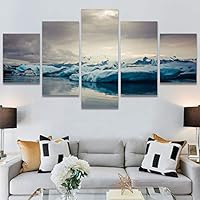 SIGNWIN 5 Panel Canvas Wall Art Modern Art Expressive Hot Air Balloon Minimalist Multicolor Photography Transportation for Home Decorations Ready to Hang - 60