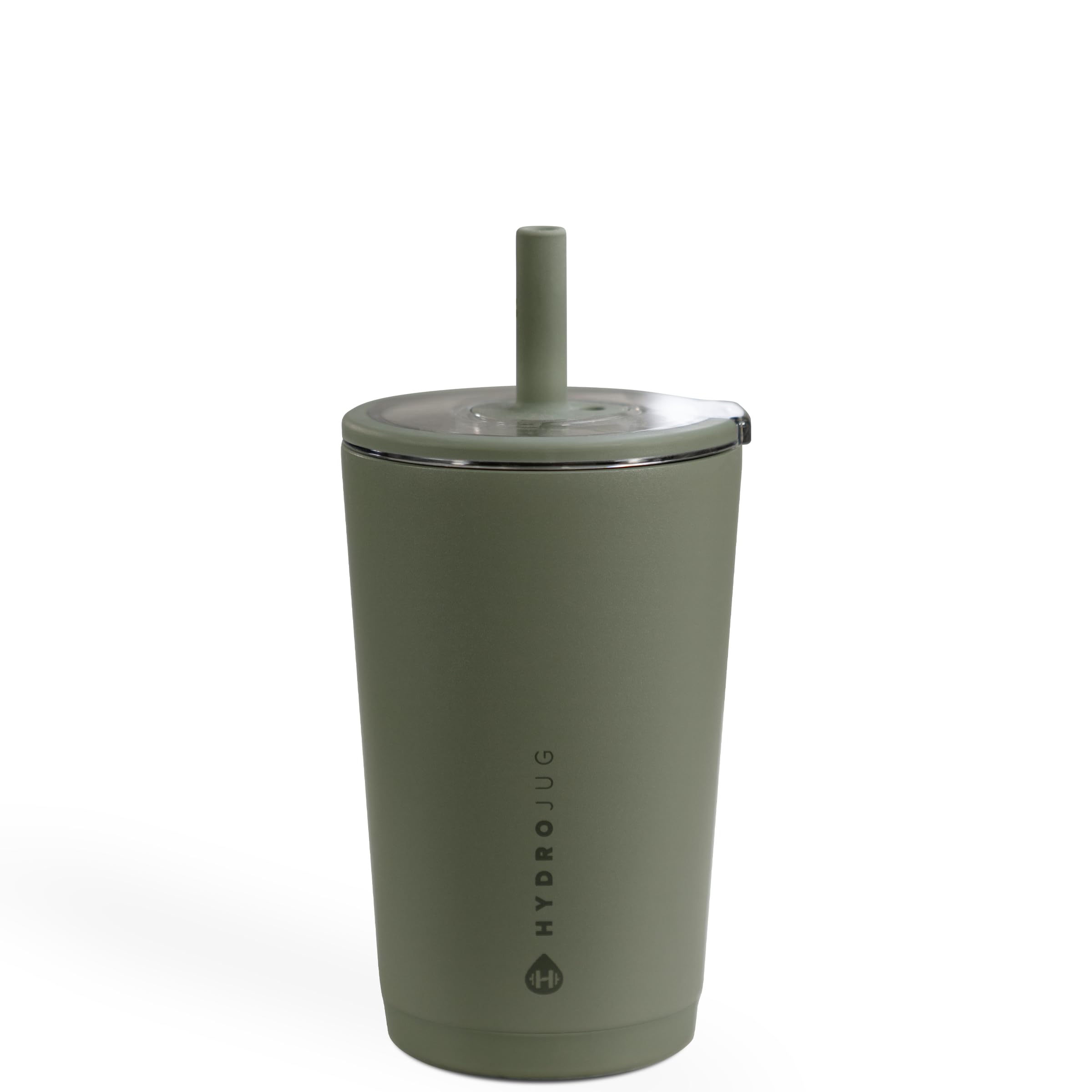 HydroJug Everyday Use Cup 14 oz – Ceramic Coated Insulated Cup with Straw and Soft Touch Lid, Cup Holder, Double Wall Vacuum Insulation, Reusable Travel Cup – Patio