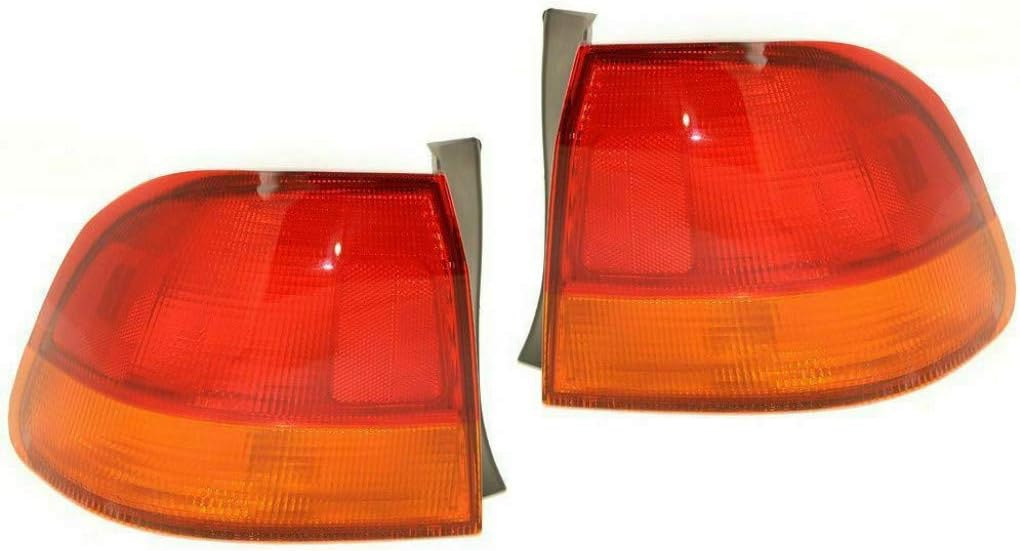 For 1996-1998 Honda Civic Pair Rear Tail Lights Driver and Passenger Side Assembly Unit Sedan; quarter panel mounted HO2800117 HO2801117 | 33551-S04-A02 33501-S04-A02